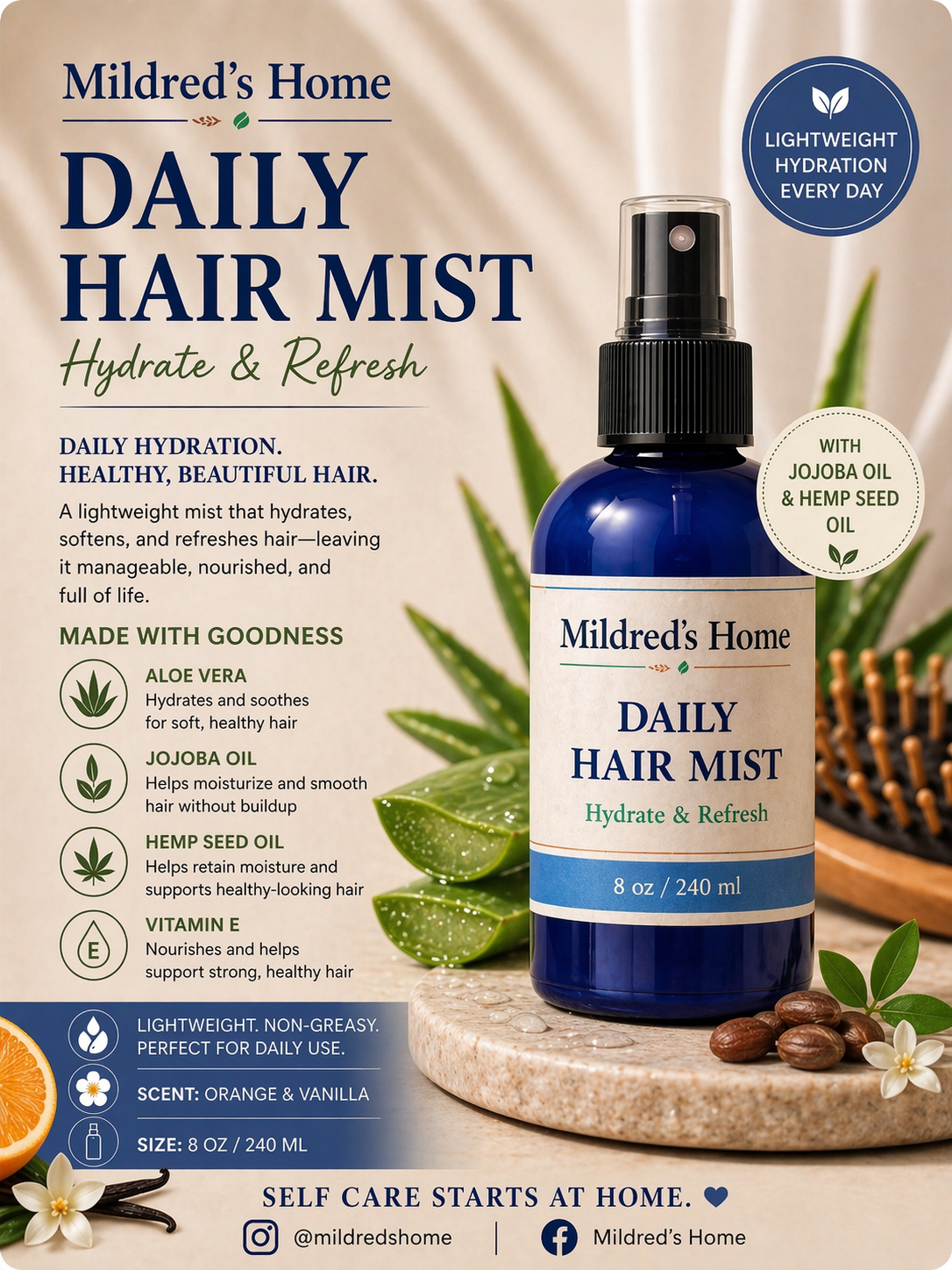 Daily Hair Mist – Orange & Vanilla