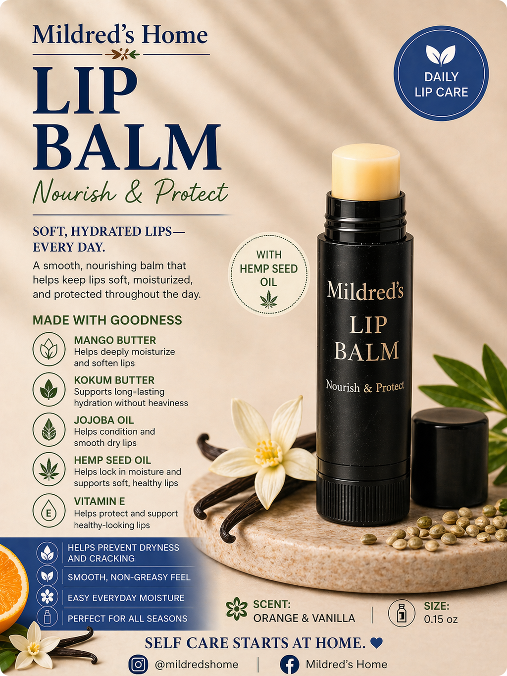 Lip Balm – Orange & Vanilla